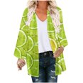 thumbnail image 2 of New Arrivals AXXD Women Swim Cover Up Floral Print Puff Sleeve Kimono Cardigan Loose Chiffon Cover Up Tops, 2 of 5