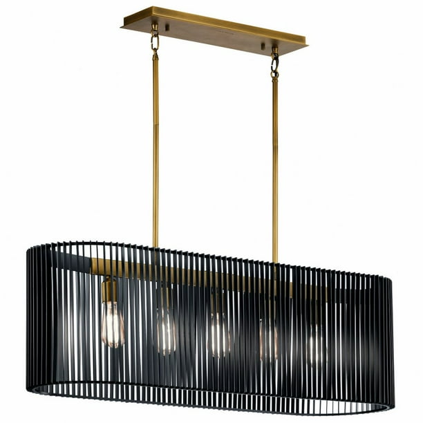 Kichler Lighting 44168bk Linara Five Light Linear Chandelier Kichler Lighting 44168bk Linara Five
