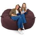 thumbnail image 2 of Big Joe Fuf 7Ft Giant Foam Bean Bag Chair, Oversized Couch with Removable Cover for Kids, Teens, Adults, Merlot Cloudweave, 7 Foot, 2 of 9