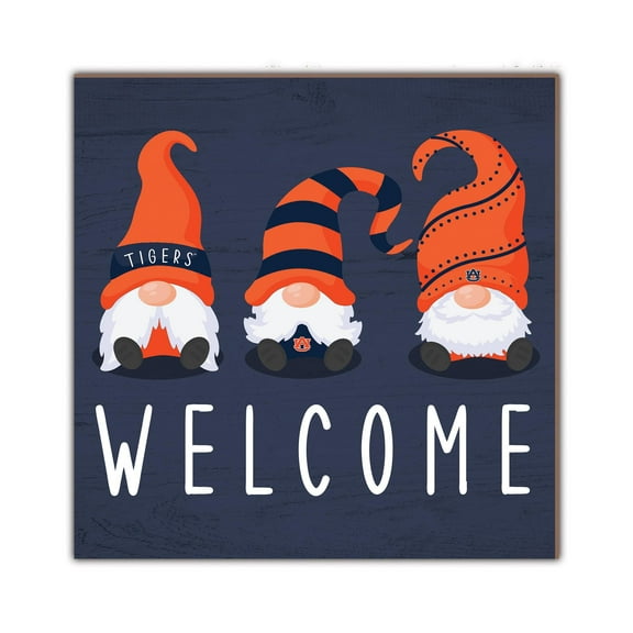 Auburn Tigers 10'' x 10'' Welcome Gnomes Sign