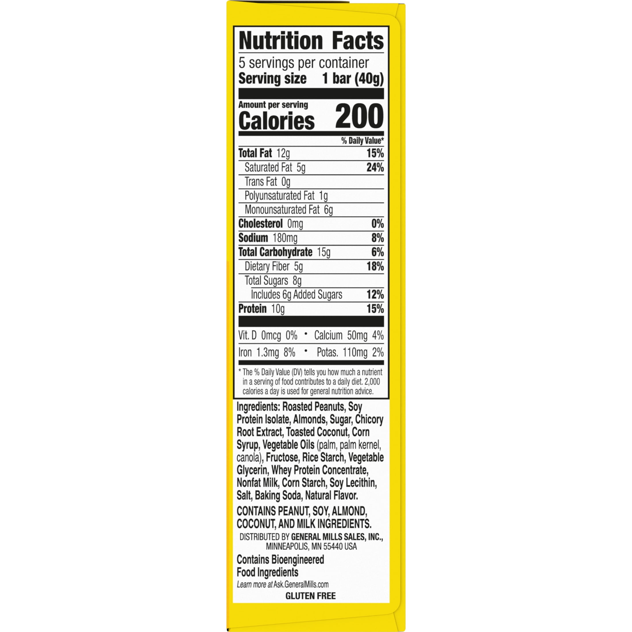 (12 pack) Nature Valley Protein Chewy Snack Bars, Coconut Almond, 5 Bars, 7.1 oz