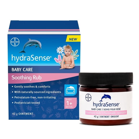Pommade apaisante pour bébé hydraSense – apaise et réconforte en douceur; sans gelée de pétrole; non irritant; avec ingrédients de source naturelle : eucalyptus, lavande et camomille; testée par des p