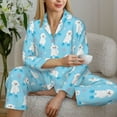 thumbnail image 6 of Disketp Skating Poodle Fun Pajamas Set Long Sleeve Sleepwear Womens Button Down Nightwear Pj Sets-{designName}-X-Large, 6 of 7