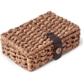 thumbnail image 1 of Caja Decorativa con Tapa, Cesta de Mimbre, Tejida Jacinto Agua para Estante, Mesa Centro Pequeña, 1 of 5