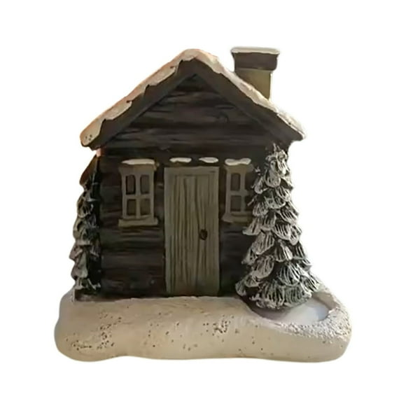 MesaSe Log Cabin Chimney Incense Burner Base Incense Stick Holder Christmas Home Office Teahouse Decor Burn Incense Reflux