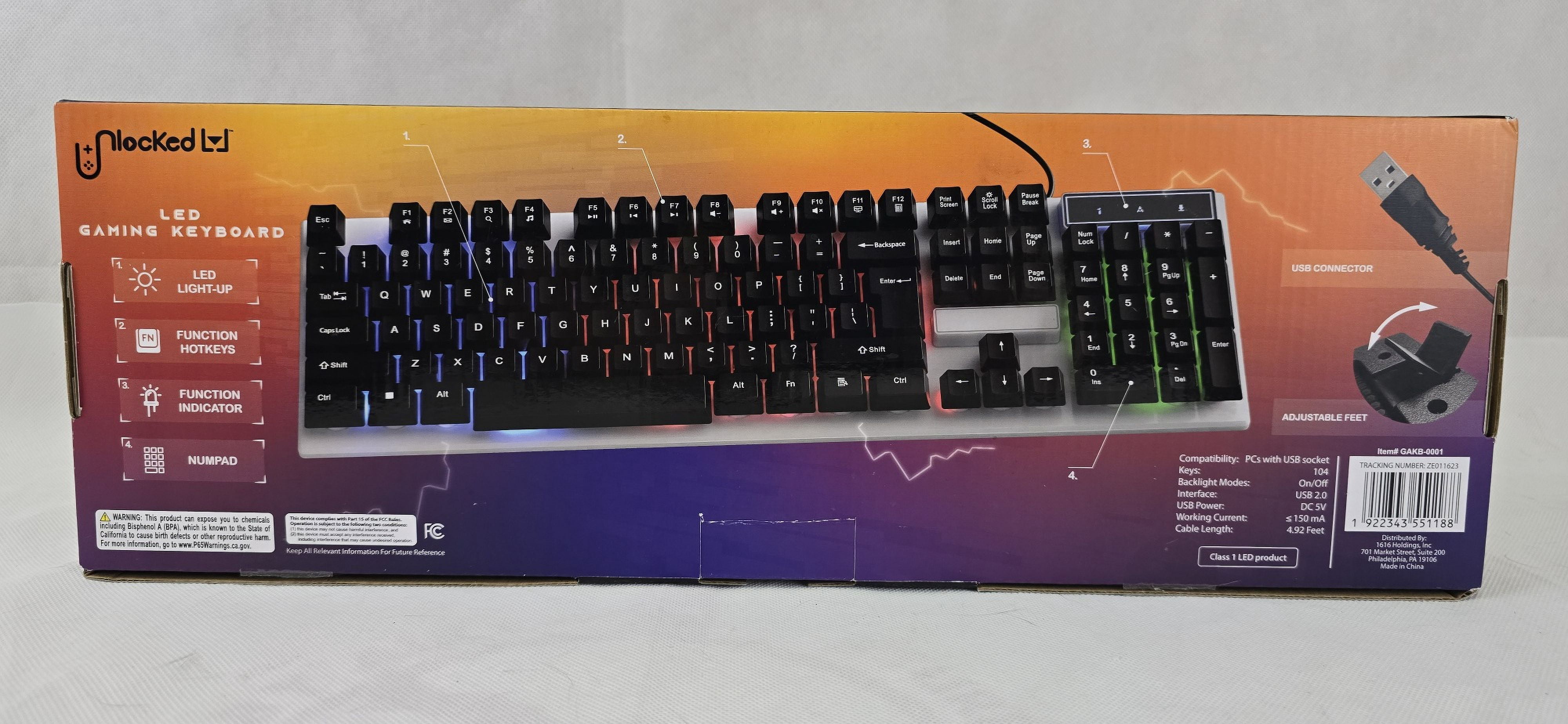 unlocked lvl™ LED gaming keyboard