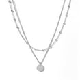 thumbnail image 2 of Layered Necklace for Women- Dainty Disc Choker Necklace Coin Disc Pendant Necklace for Women,Silver, 2 of 8