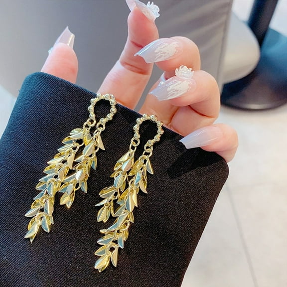 Zhuge Minimalist Tassel Drop Dangle Earrings, Set of 1 Pair, Lightweight Fringe Statement Jewelry for Women,T08