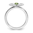 thumbnail image 2 of 925 Sterling Silver Peridot Flower Stackable Ring Stone Leaf Birthstone August Gemstone, 2 of 8