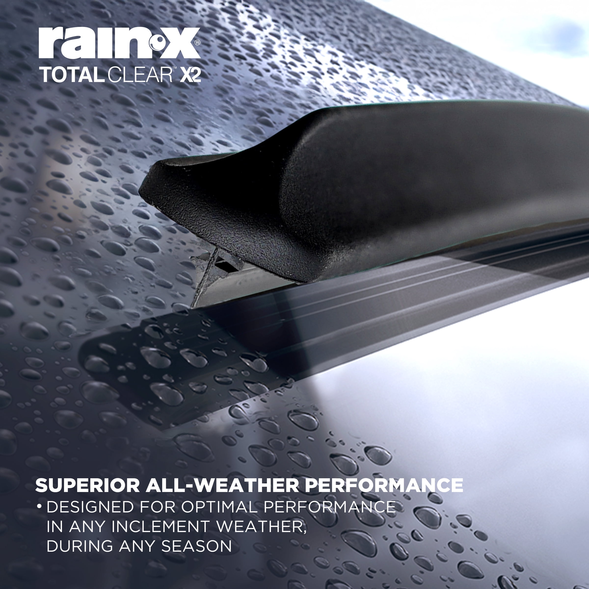 Rain-X 810332 Total Clear Beam Wiper Blades 26" & 18" Windshield Wipers for All-Weather Performance, Rubber Squeegee for Smooth Clean Wipe & Quiet Operation - 2 Pack Value