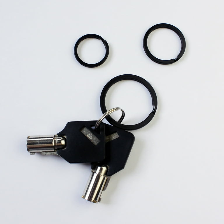 36pcs Flat Key Rings Key Chain Metal Split Ring (Round 3/4 inch, 1 inch and  1.25 inch Diameter), for Home Car Keys Organization, Lead Free  Electroplated Black 