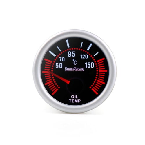 2" 52mm Universal LED Smoke Lens Oil Temp Gauge Meter with Temperature Sensor
