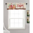 thumbnail image 3 of Christmas Linen Curtain Valance for Bedroom/Bathroom/Kitchen/Office/Living/Dining Room Window,Red Plaid Xmas Berry Botanical Rustic Rod Pocket Topper Decorative Cafe Drapes Panel 54"x18", 3 of 6
