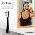 thumbnail image 2 of AquaSonic Proflex Replacement Brush Heads | ADA Accepted | for Whiter Teeth & Gum Care | Compatible with Many AquaSonic Toothbrush Handles (3 Pack Black), 2 of 6