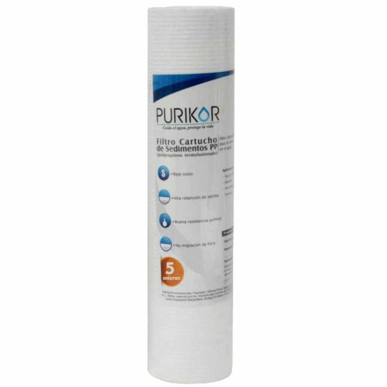 Filtro Cartucho de Polipropileno Termofusionado de 5 Micras