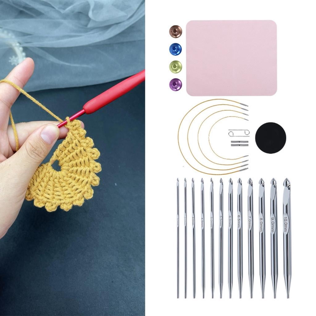 Tunisian Crochet Hook with Cable for Beginner Knitting Weaving Project 3.0-10mm