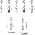 thumbnail image 2 of 1 Box 30Pcs Stitch Markers Energy Gemstone Beads Zipper Pull Charms Clip On Removable Locking Knitting Markers Lobster Clasp Charm, 2 of 9