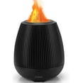 thumbnail image 1 of AYEANY 200ML Essential Oil Diffusers with Cool Mist, 2 Brightness Night Light & Auto-Off, Super Quiet Oil Diffuser with Flame Effect for Home, Office, Spa, Gym (Black), 1 of 6