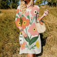 thumbnail image 3 of Pretty Floral Bouquet Spring Blooms Sweetheart Knot Flared Dress Fashion Design Large Size Loose Dress Spring Summer Women Dress, 3 of 9