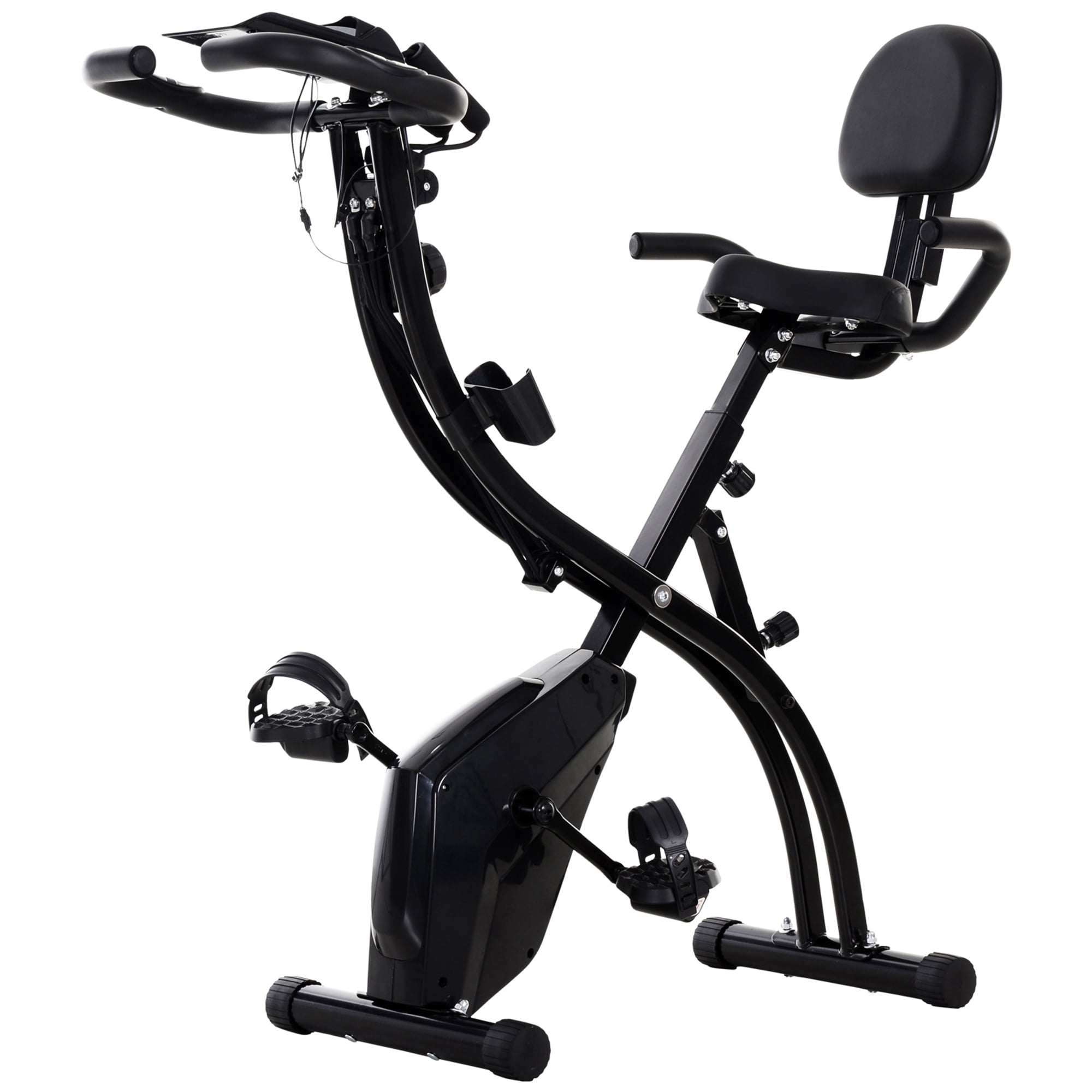 Folding Stationary Upright Indoor Cycling Exercise Bike with Resistance Bands US 