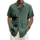 thumbnail image 2 of Designer Spring Summer Men's Casual Cotton Solid Color Short Sleeve Shirts Loose Shirts 3XL, 2 of 5