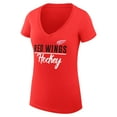 thumbnail image 2 of Women's G-III 4Her by Carl Banks Red Detroit Red Wings Super-Slim Fit Lightweight Graphic V-Neck T-Shirt, 2 of 3