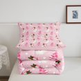 thumbnail image 5 of Manfei Modern Christmas Snowflake King Size Comforter Sets,Winter Holiday Comforters King Size,Pink Reversible,3-Piece,1 Comforter and 2 Pillowcases, 5 of 7