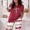 Wine Red, variant on Pajamas for Womens Letter Print Round Neck Short Sleeve Tops and Tie Dye Print Elastic Waist Loose Fit Pants Casual Loungewear Set Blue-M