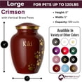 thumbnail image 2 of Ottillie Paws Premier Series - Large Crimson/Vertical Brass Paws with Laser Personalization, 2 of 6