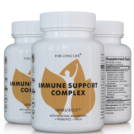 FOR LONG LIFE IMMU BOO | Immune Support Supplement | Strong Vitamin C and Zinc for Immune System Vegan Dietary Supplement for Men & Women (PACK OF 3)