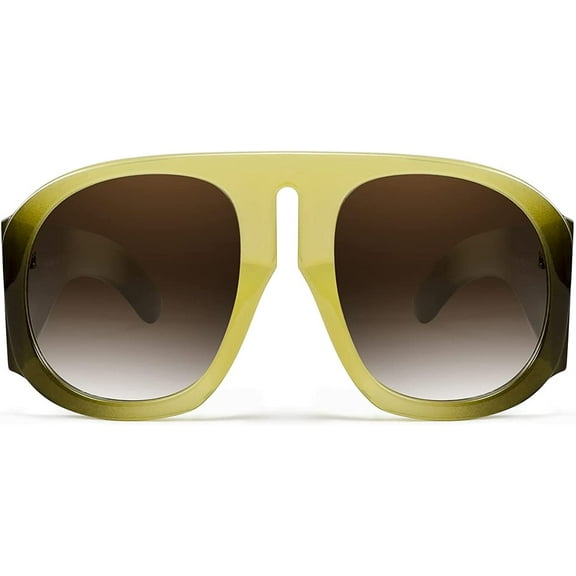 FEISEDY Oversized Aviator Round Sunglasses Women Multi Tinted Thick Frame Vintage Modern Shades B2745