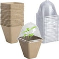 thumbnail image 4 of THHEIC 6 or 10PCS Biodegradable Seeding Starter Pots, 3.1 Inch Plant Nursery Pots with Humidity Dome, Peat Pots for Seedlings Vegetable Flower Germination, 4 of 4