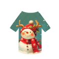 thumbnail image 6 of Snowman Winter Printed Dog Sweatshirt Soft Lightweight Short Sleeve Pet Shirt Comfortable Christmas Outfit for Indoor and Outdoor Activities (Cyan,3XL), 6 of 8