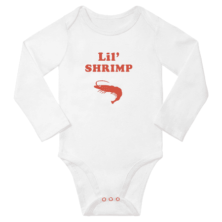 

Cute Baby Clothes Lil Shrimp Food Funny Unisex (White 3-6 Months)
