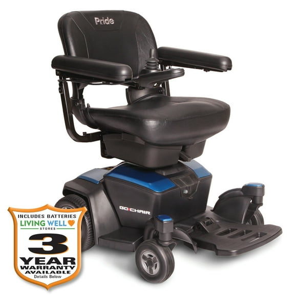 Pride Mobility Go Chair Travel Power Wheelchair Color: Blue with Available 3-Year Extended Warranty