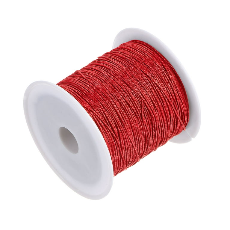 1 Roll Nylon Beading Thread Knotting Cord 0.6mm 50 Yards Braided Nylon Crafting Satin String, Red, Women's, Size: 0.6 mm, Yellow