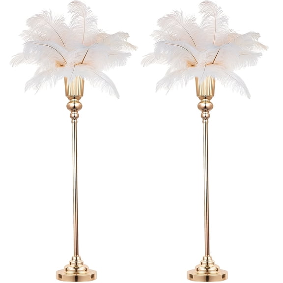 32.2" Height Versatile Golden Tall Vases for Centerpieces, Metal Trumpet Vases for Wedding Party Dinner Centerpiece, Road Lead for Anniversary Celebration Birthday Helloween Christmas