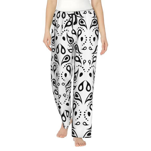 Paisley Pattern Women'S Pajama Pants Drawstring Pj Bottoms Pants With Pockets 3x-Large