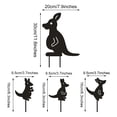 thumbnail image 5 of Estacas de Metal para jardín, decoración de jardín, familia de canguro, Animal, silueta negra, decoración de césped, estatua de adorno artística, 4 Uds., 5 of 5