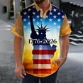 thumbnail image 2 of CONZONE 250 Anniversary Usa Mens Buttons Down Shirts Short Sleeve Independence Day Shirts for Men Trendy Patriotic Usa Letter Graphic Lapel Soft Lightweight Tops, 2 of 5
