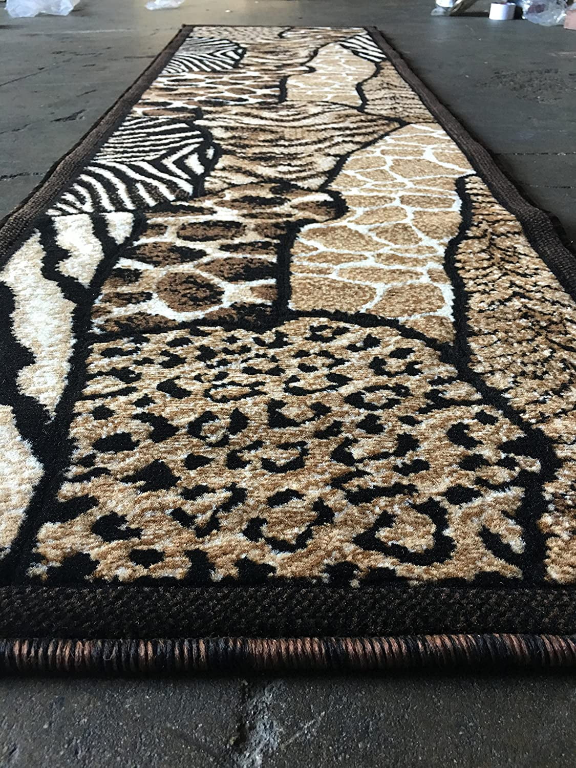 Animal Skin Print Runner Rug Leopard Tiger