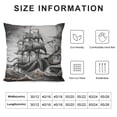 thumbnail image 6 of QZHH  Throw Pillow Cover Vintage Sail Boat Gorgeous Cool Octopus Cute Animal Ocean Waves Nautical Marine Sea Life Decor Lumbar Pillow Case Cushion for Sofa Couch Bed White, 6 of 6