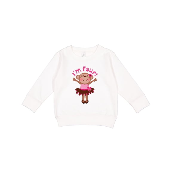Inktastic Monkey 4th Birthday 4 Year Old Girl Toddler Sweatshirt