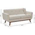 thumbnail image 2 of Tbfit 67" W Loveseat Sofa, Mid Century Modern Decor Love Seat Couches for Living Room, Button Tufted Upholstered Small Couch for Bedroom, Solid and Easy to Install Love Seats Furniture, Cream Beige, 2 of 7