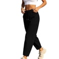 thumbnail image 4 of Women's Sweatpants Lounge with Elastic Waist Ladies' Wide Leg Curved Knife Casual Loose 9-inch Elastic Waist Drawstring Pocket Long Sweatpants Comfy Sweatpants for Women Gifts for Her, 4 of 8