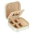 thumbnail image 1 of Unique Bargains Travel Jewelry Case, Small Jewelry Organizer Portable Mini Jewelry Box with Mirror Square Style 2, White, 1 of 5