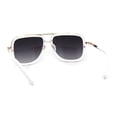 thumbnail image 2 of Mens Large Double Bridge Racer Rectangle Sunglasses Gold White Smoke, 2 of 4