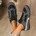 thumbnail image 6 of Flat Sneakers for Women Retro Casual Lace Up Tennis Shoes Lightweight Non Slip Trainers Comfortable Skate Shoes Black Size 8, 6 of 8