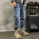 thumbnail image 5 of Pantalones vaqueros ajustados para hombre con bolsillos, pantalones vaqueros para hombre, moda coreana, novedad de verano, estilo coreano, algodón suelto, estilo 2024, talla XS, 5 of 5