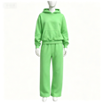 thumbnail image 2 of Gaxelrn Girls Mint Green Fleece Sweatsuit, Hooded Pullover & Wide Leg Pants, 2-Piece Set for 5-14,Size 5-6 T, 2 of 6